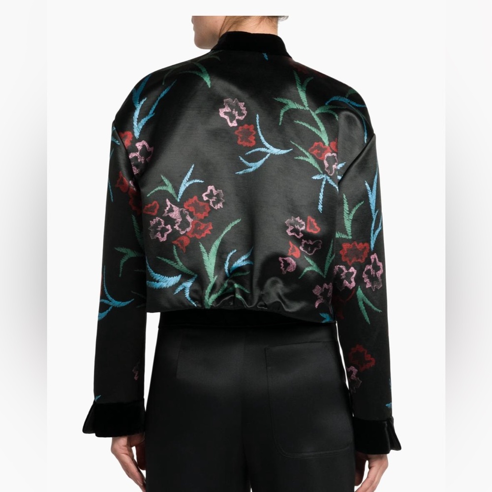 NWOT Giorgio Armani High End Floral Embroidered Silk-Linen Top, Size IT 42 US 6 - Picture 5 of 12